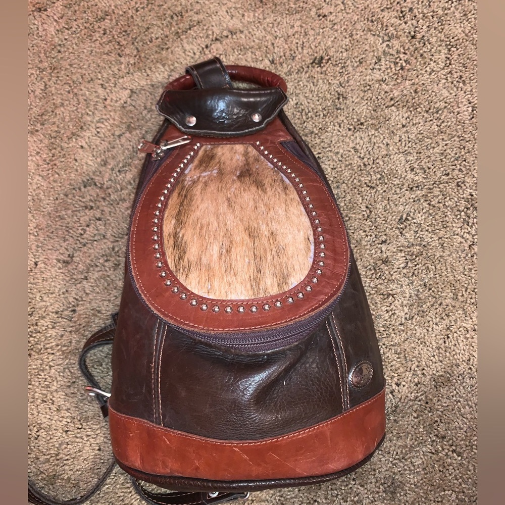 Force Ten West Saddle Bag -Cowhide Front